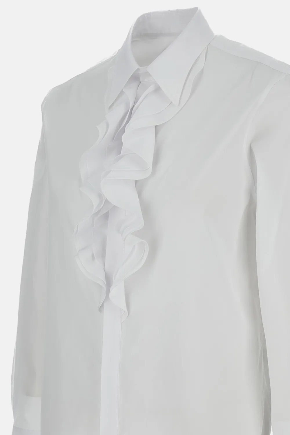 Ralph Lauren Collection Keara Ruffle-Trim Broadcloth Shirt