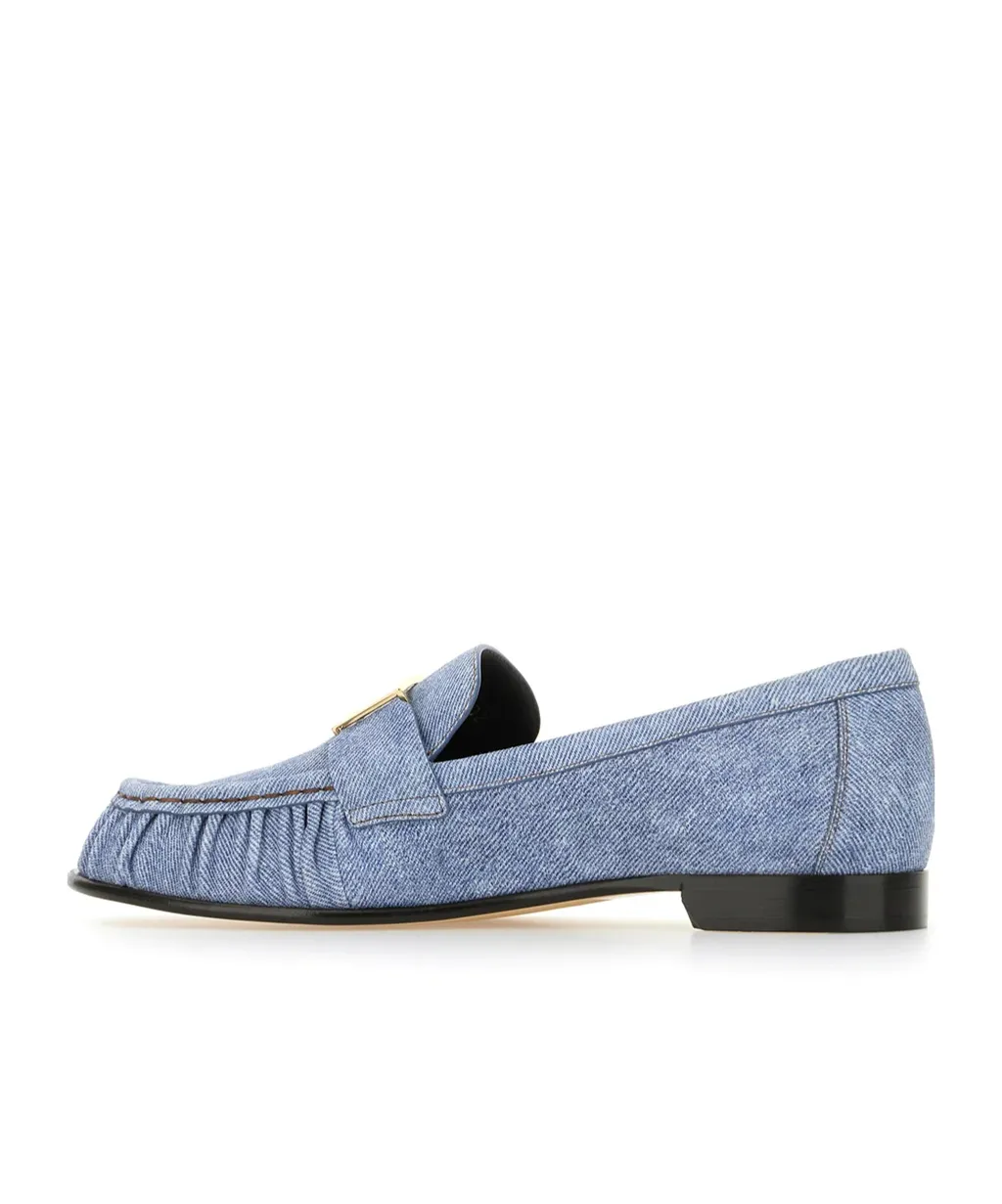 Fendi Baguette Logo Plaque Gathered Loafers