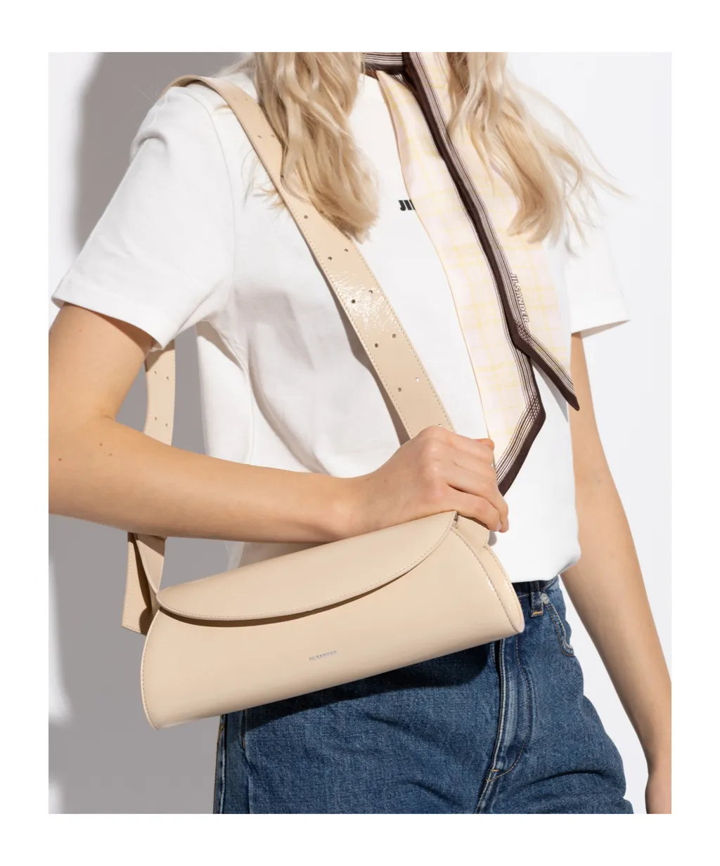 Jil Sander Logo Printed Shoulder Bag