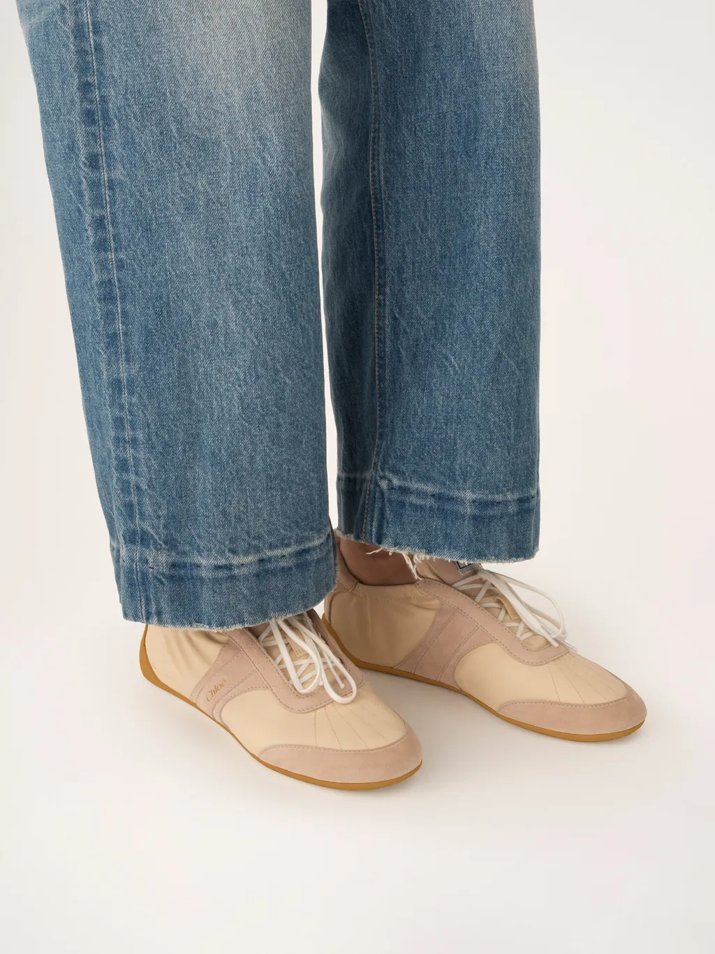 Chloé Kick Panelled Lace-Up Sneakers