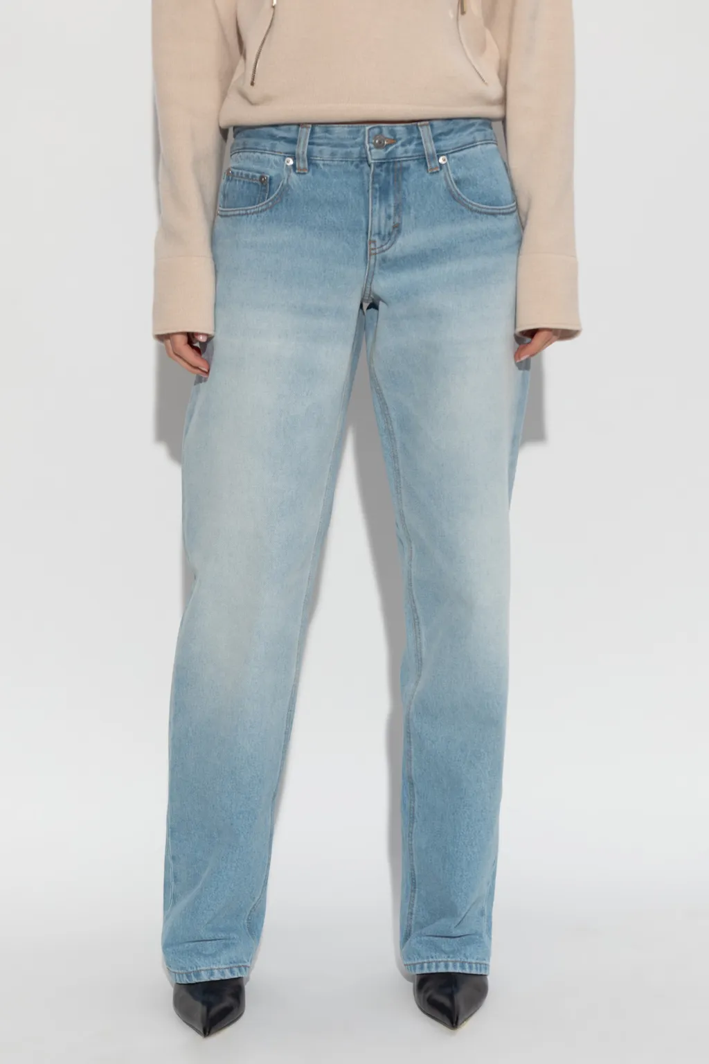 Five-Pocket Straight-Leg Jeans