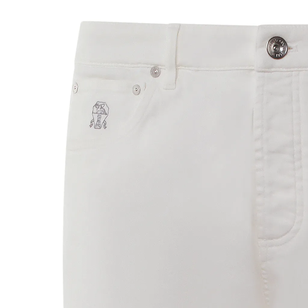 Brunello Cucinelli Logo Embroidered Jeans