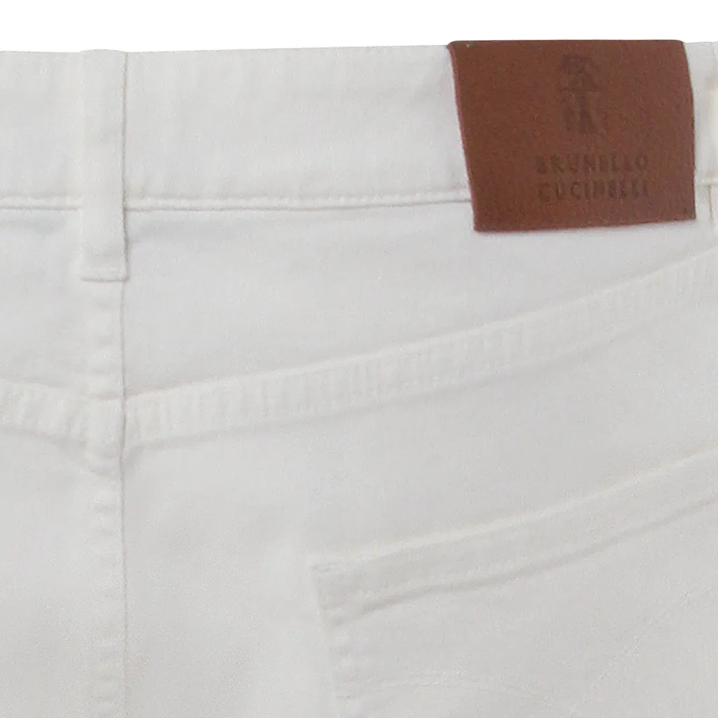 Brunello Cucinelli Logo Embroidered Jeans
