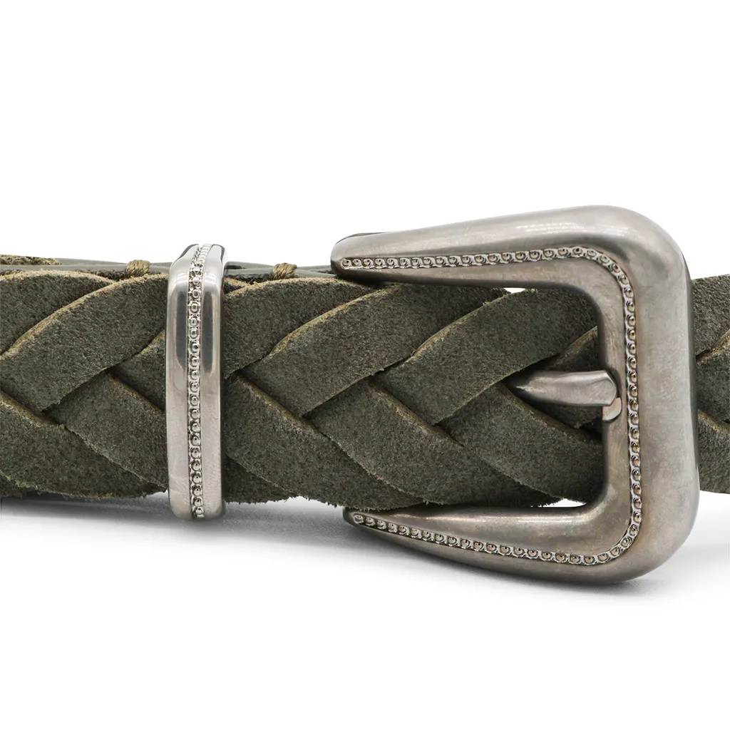 Brunello Cucinelli Monili Woven Buckle Belt