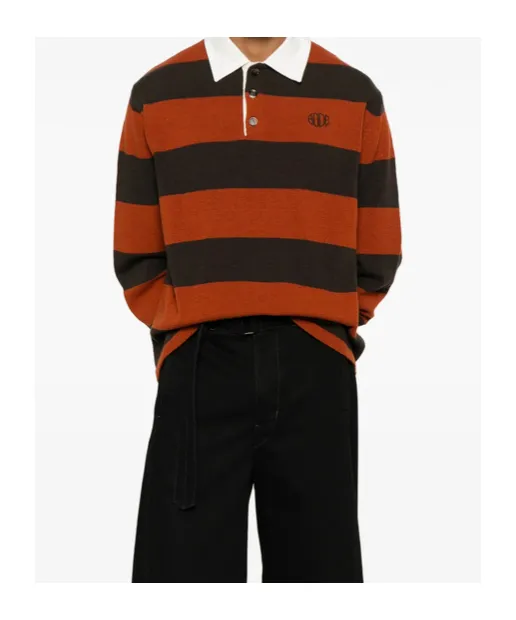 Striped Polo Knit Sweater
