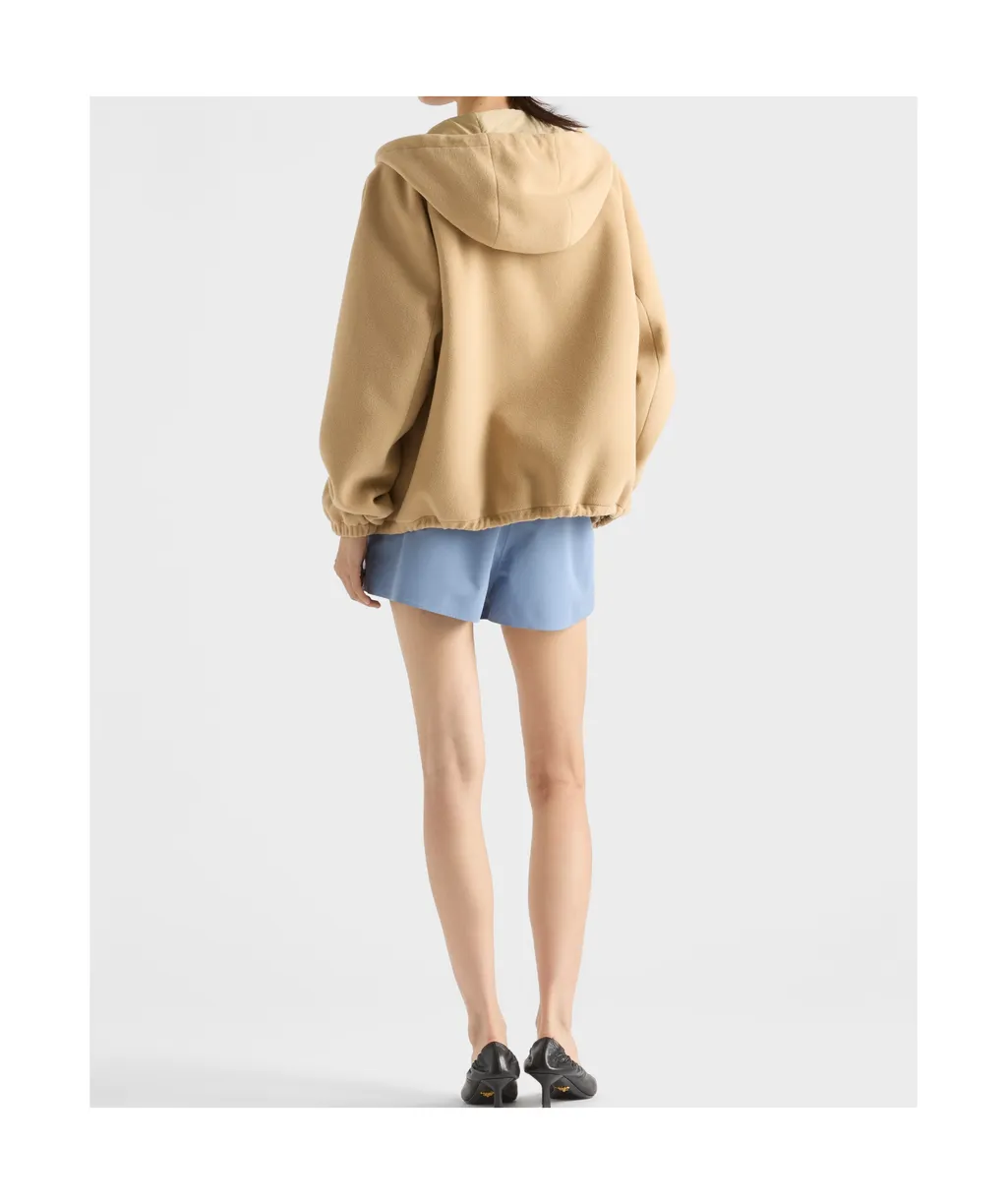 Prada Zip-Up Fleece Hoodie
