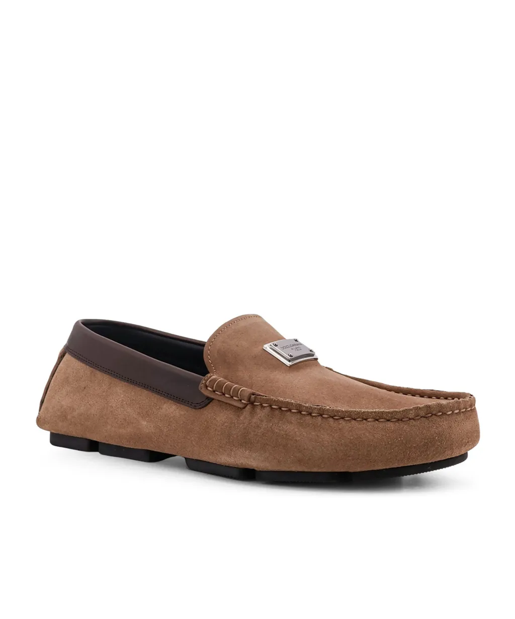 Dolce & Gabbana Logo Plaque Round-Toe Loafers