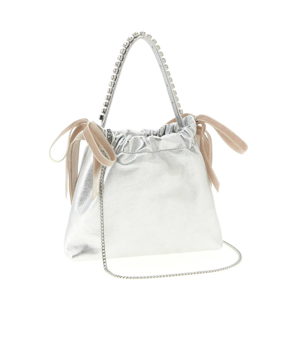 Jimmy Choo Metallic Effect Drawstring Mini Handbag