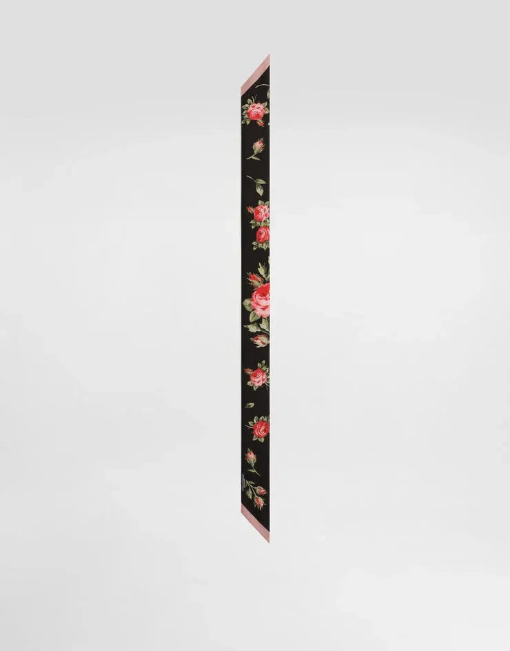 Dolce & Gabbana Rose Bouquet-Printed Twill Scarf