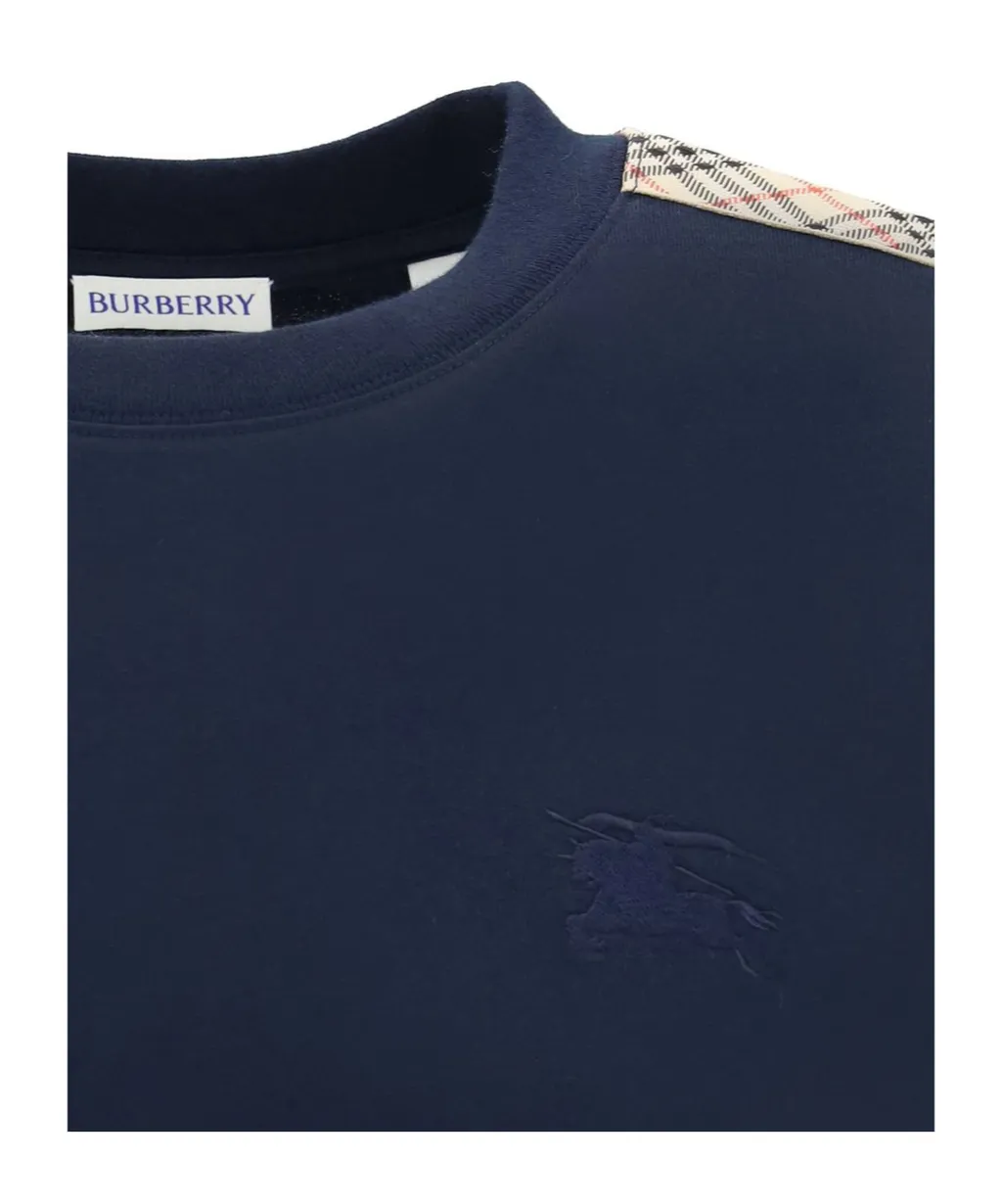 Burberry Ekd Embroidered Checked-Band T-Shirt