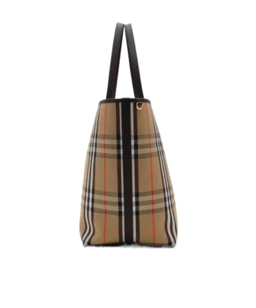 Burberry Ekd Patch Checked Reversible Tote Bag