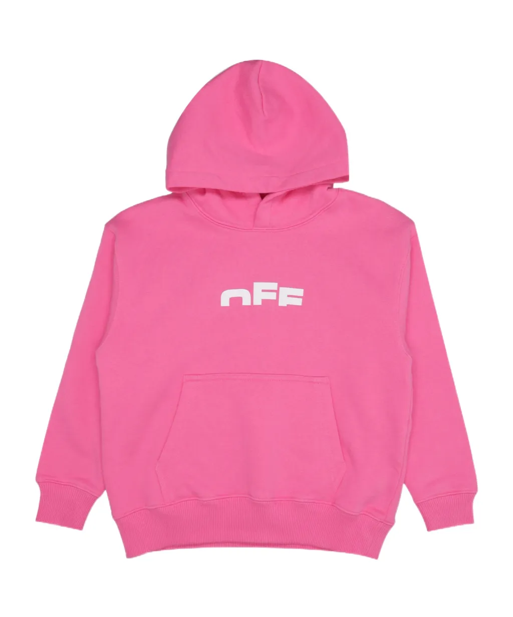 Off-White Kids Logo Printed Long-Sleeved Hoodie