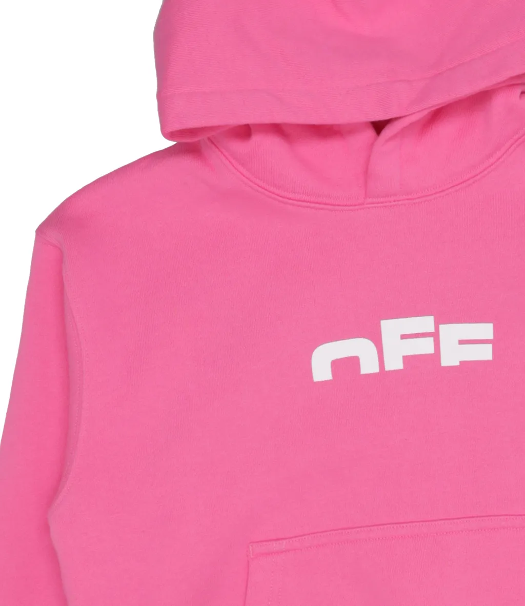 Off-White Kids Logo Printed Long-Sleeved Hoodie
