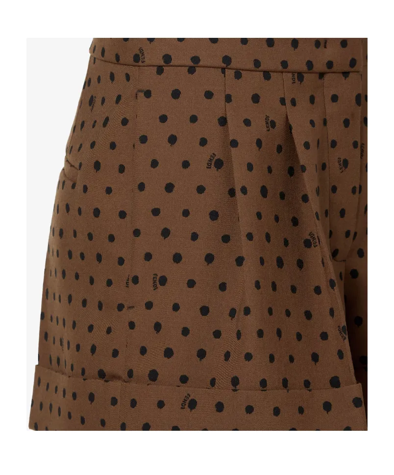 Fendi Falena Dots Printed Flared Shorts