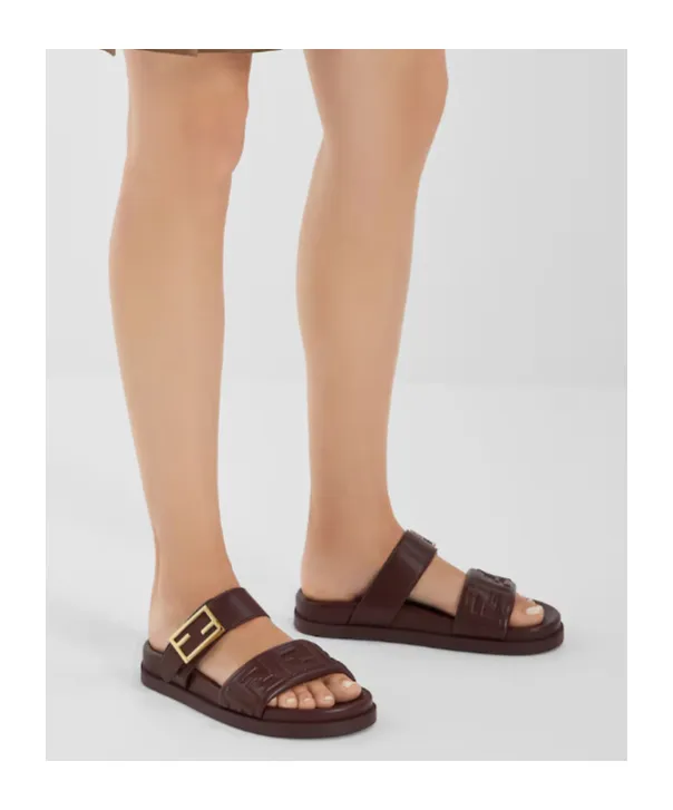 Fendi Feel Ff Embossed Sandals