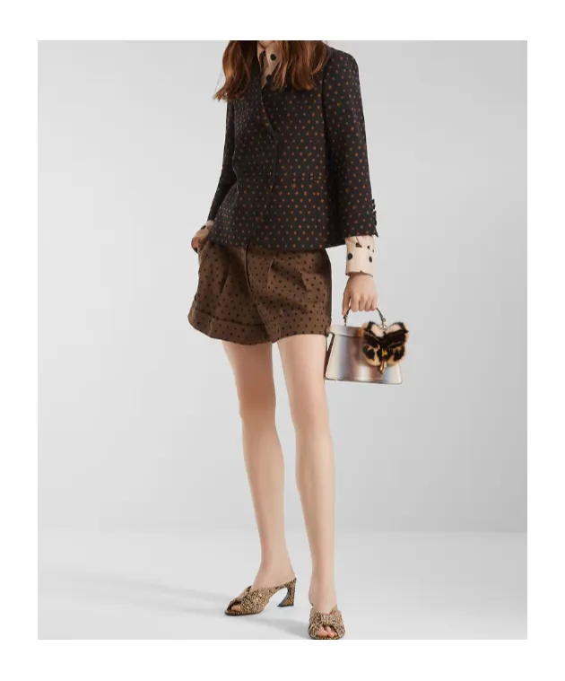 Fendi Double Breasted Falena Dots Printed Jacket