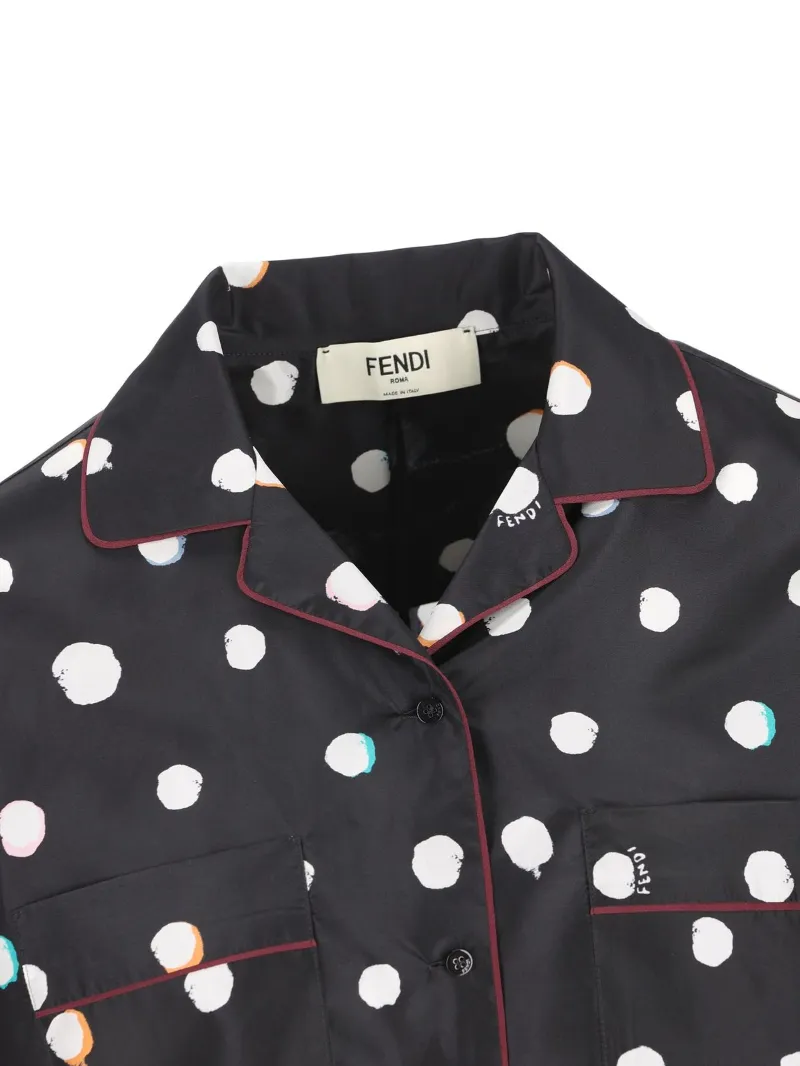 Fendi Falena Dots Printed Long Sleeved Shirt