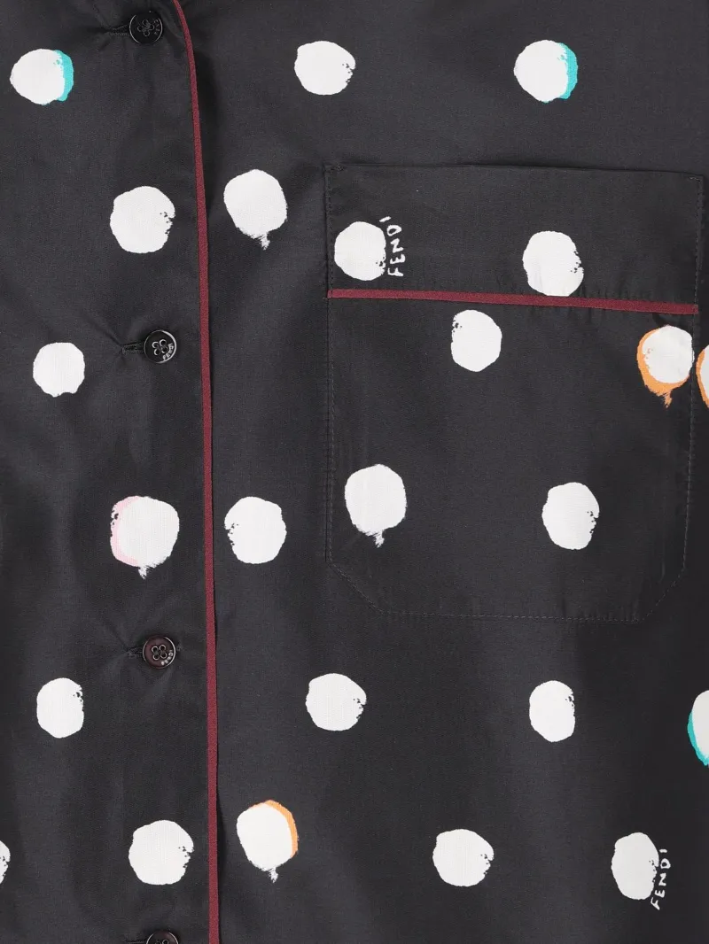 Fendi Falena Dots Printed Long Sleeved Shirt