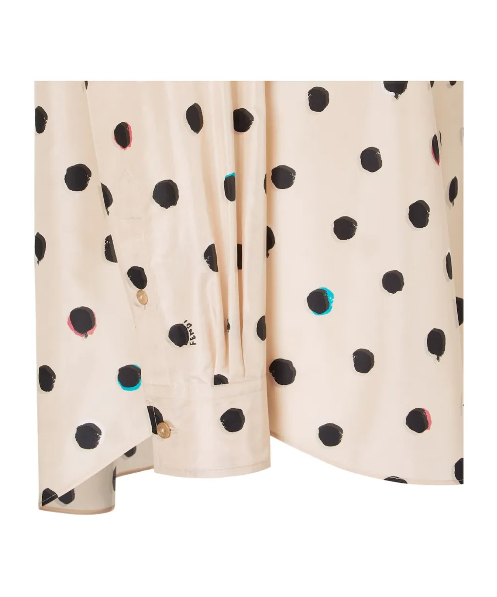 Fendi Falena Dots Printed Long Sleeved Shirt