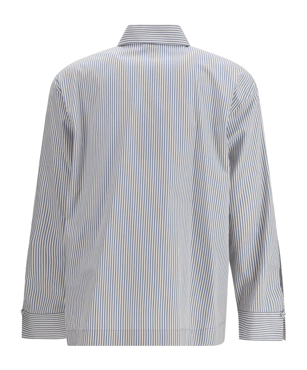 Fendi Striped Long-Sleeved Asymmetric Shirt