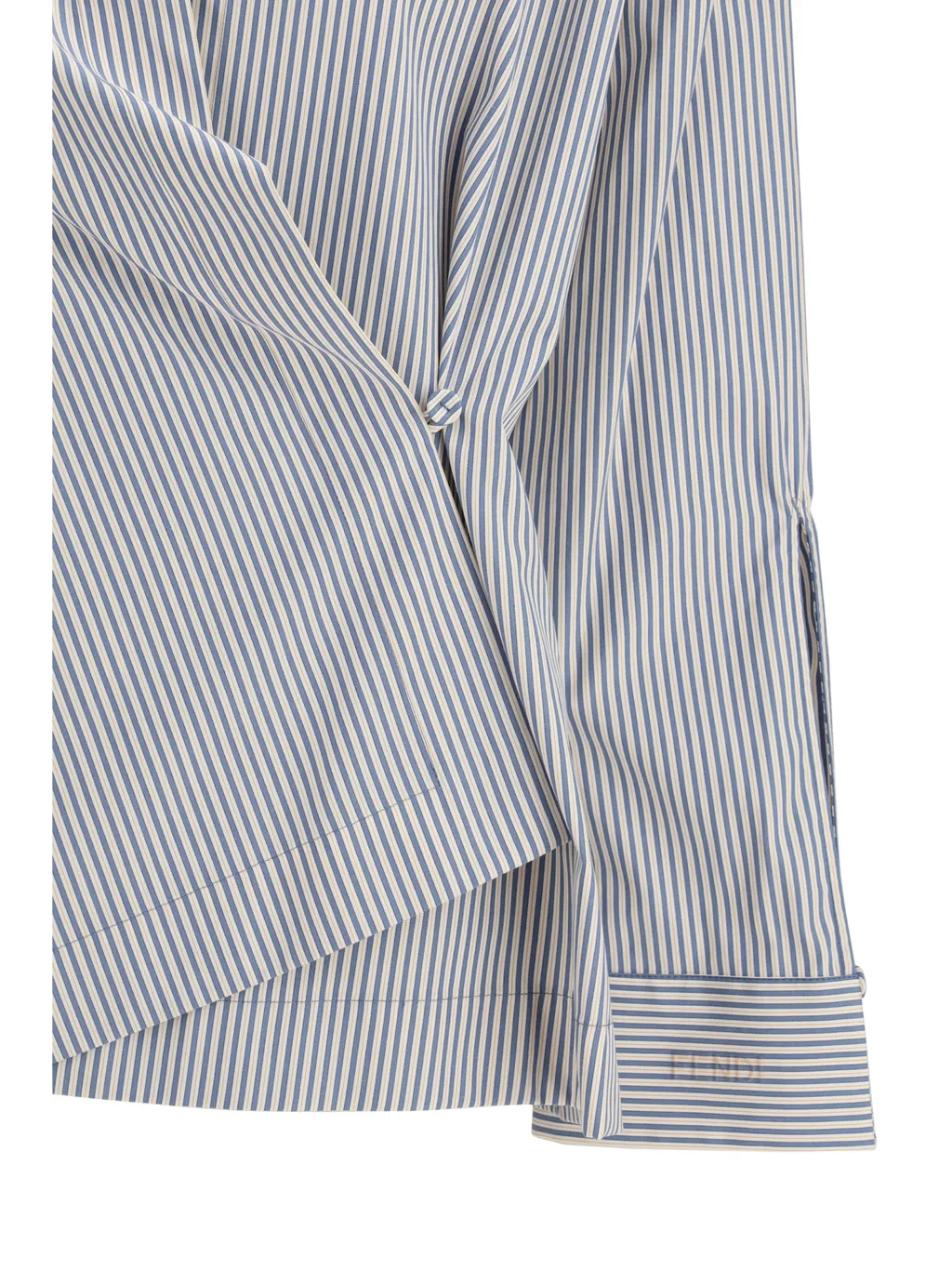 Fendi Striped Long-Sleeved Asymmetric Shirt