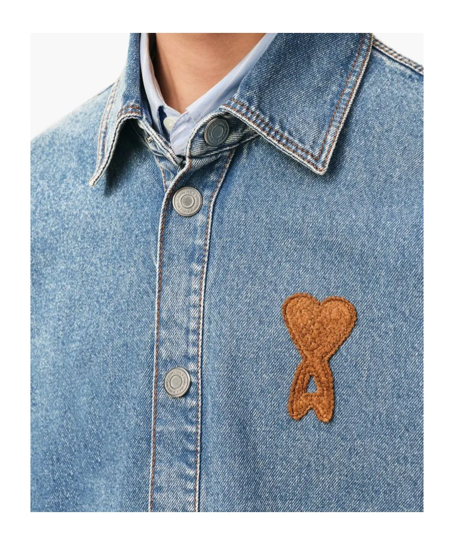 Ami Long Sleeved Denim Overshirt