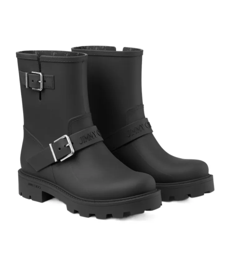 Jimmy Choo Round Toe Buckle Detail Boots