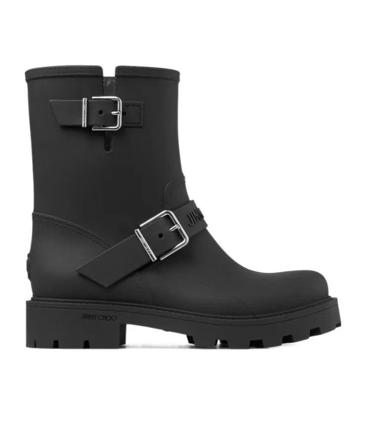 Jimmy Choo Round Toe Buckle Detail Boots