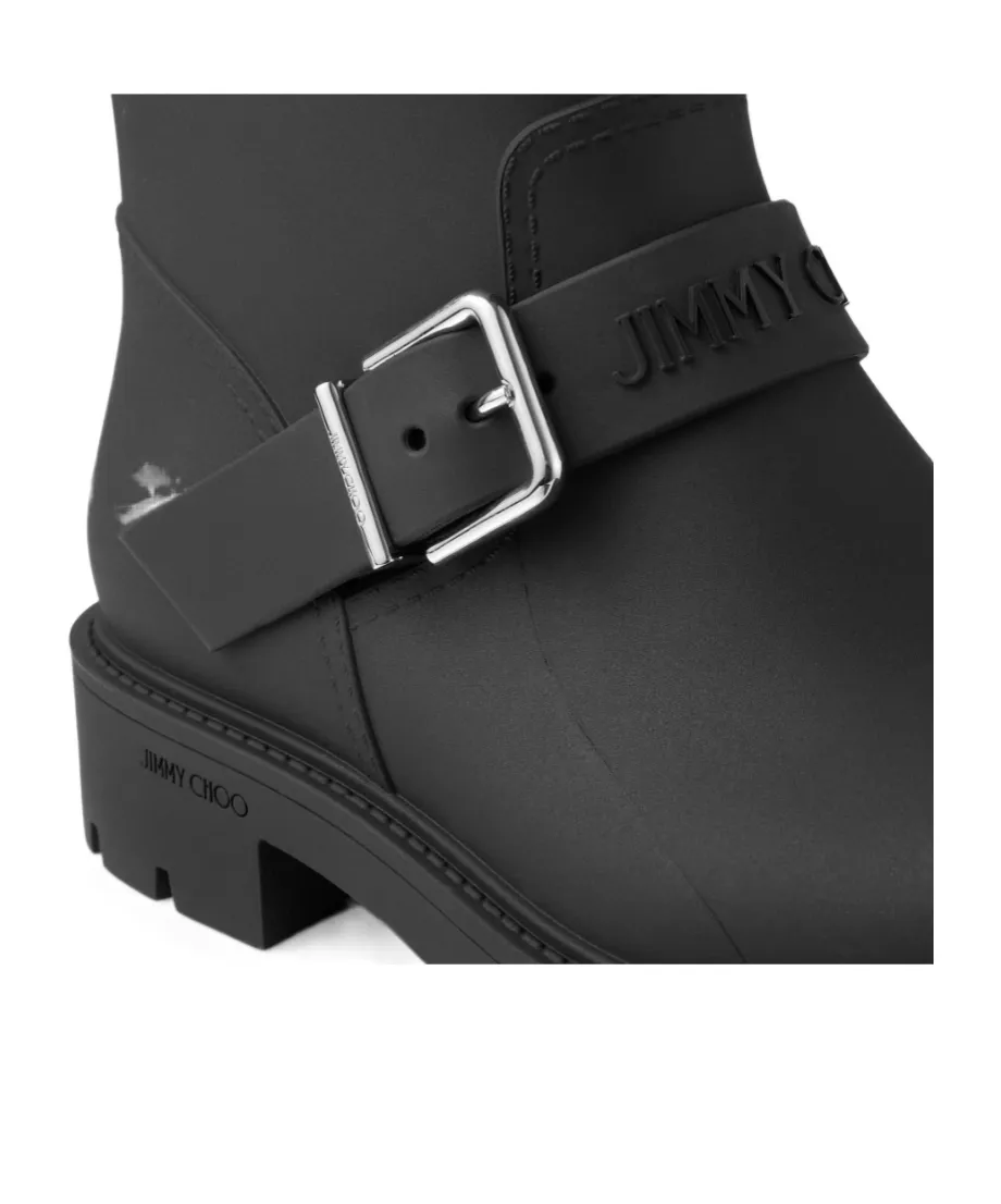 Jimmy Choo Round Toe Buckle Detail Boots