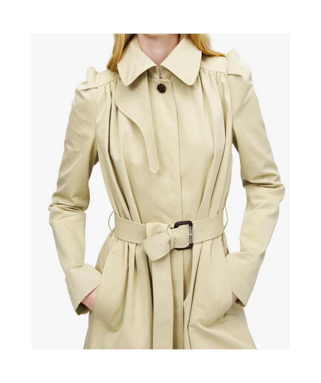 Alexander Mcqueen Pleated Belted Trench Coat