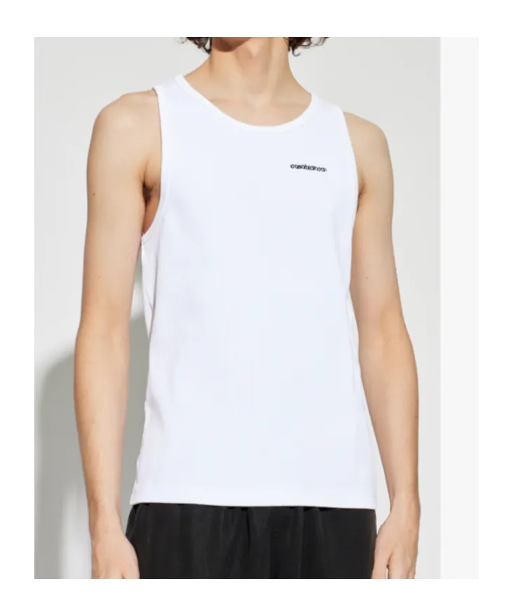 Embroidered-Logo Ribbed Tank Top