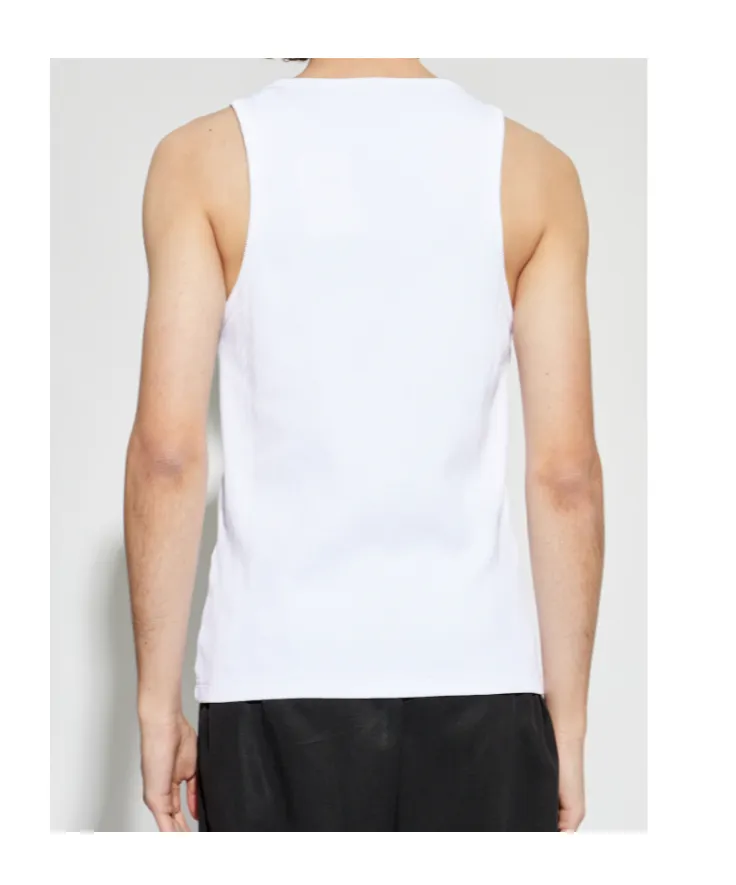 Embroidered-Logo Ribbed Tank Top