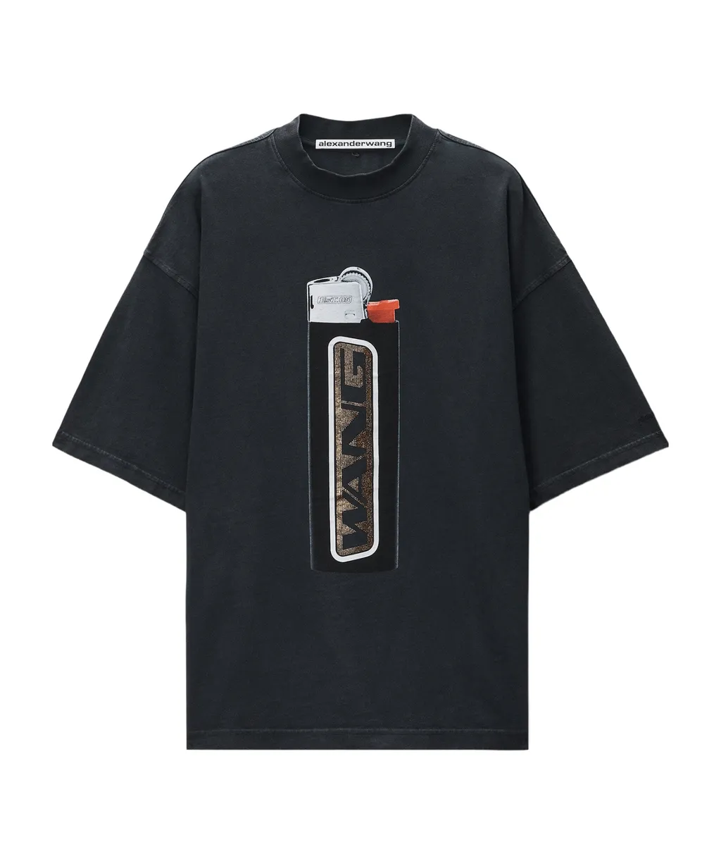Alexander Wang Lighter-Patterned Oversized T-Shirt