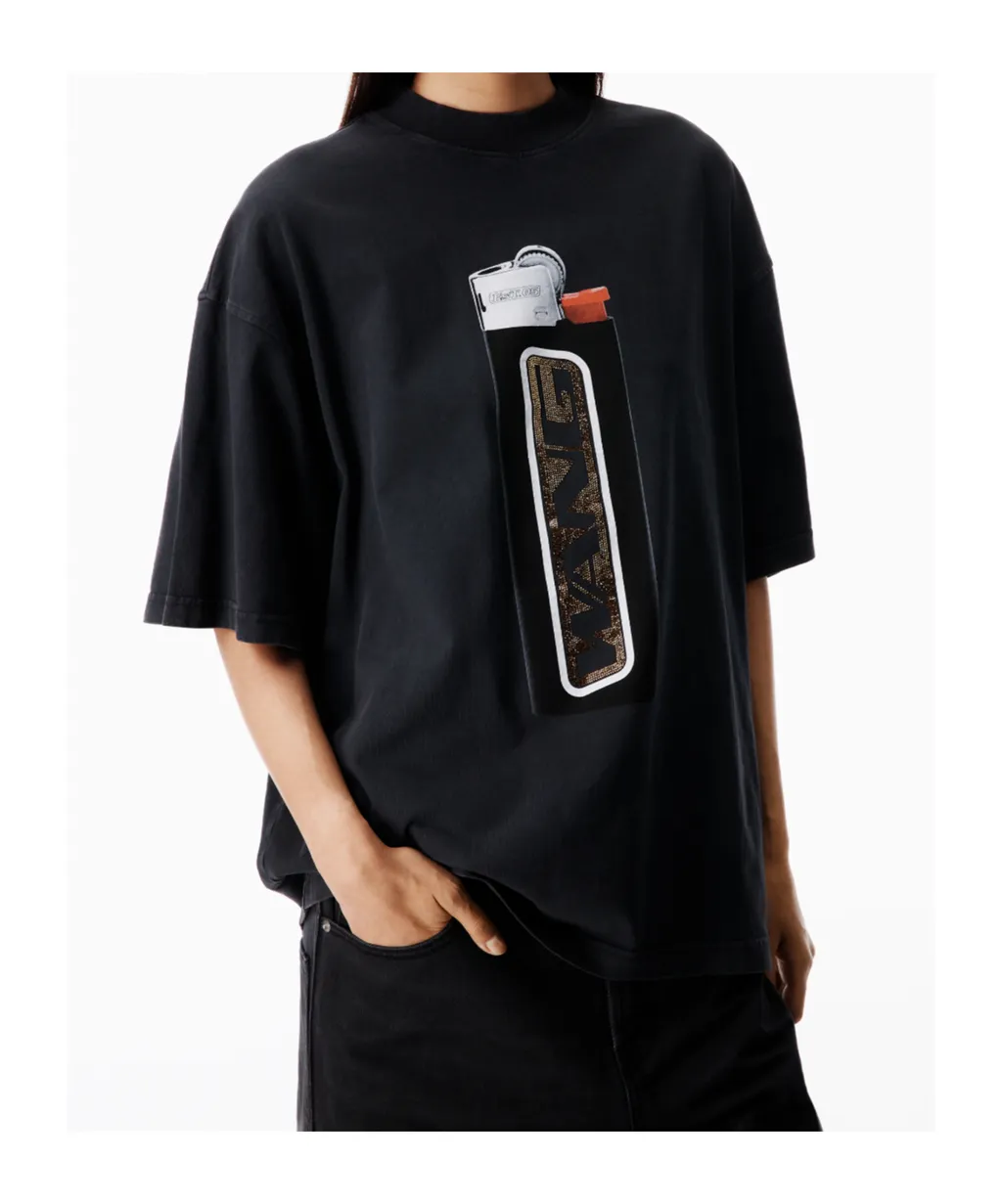 Alexander Wang Lighter-Patterned Oversized T-Shirt