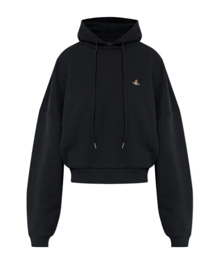Vivienne Westwood Logo Embroidered Cropped Hoodie