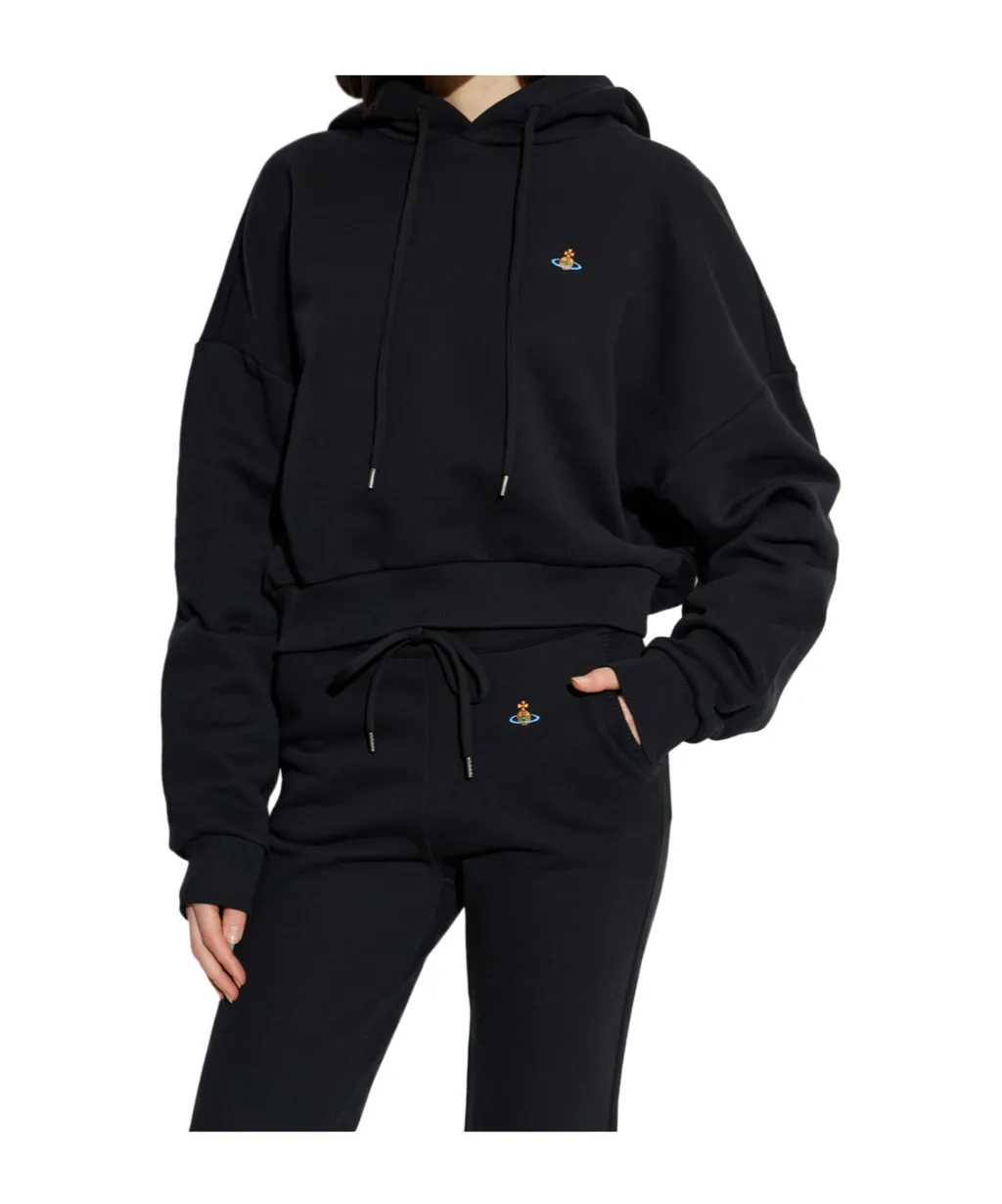 Vivienne Westwood Logo Embroidered Cropped Hoodie