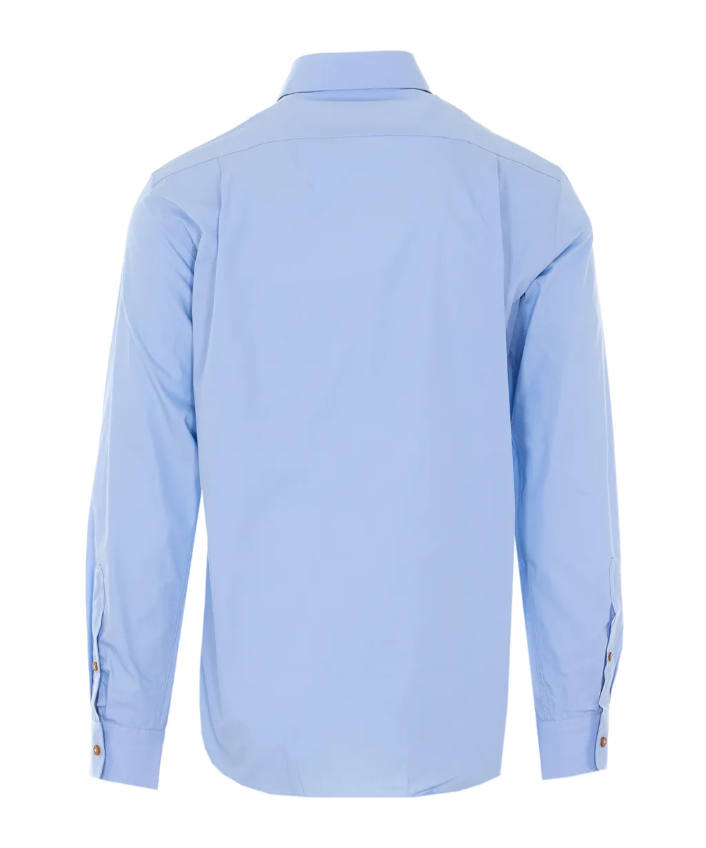 Orb-Embroidered Organic-Cotton Shirt