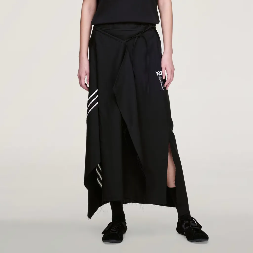 Y-3 Sport Uniform Raw Cut 3 Stripes Skirt