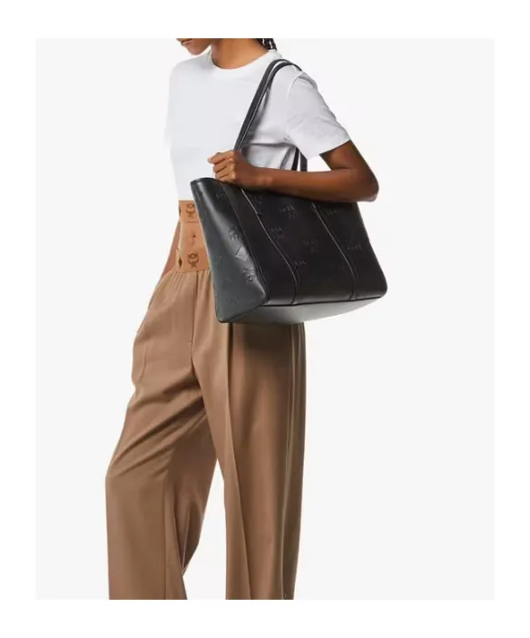 Medium Toni Monogram Leather Tote Bag