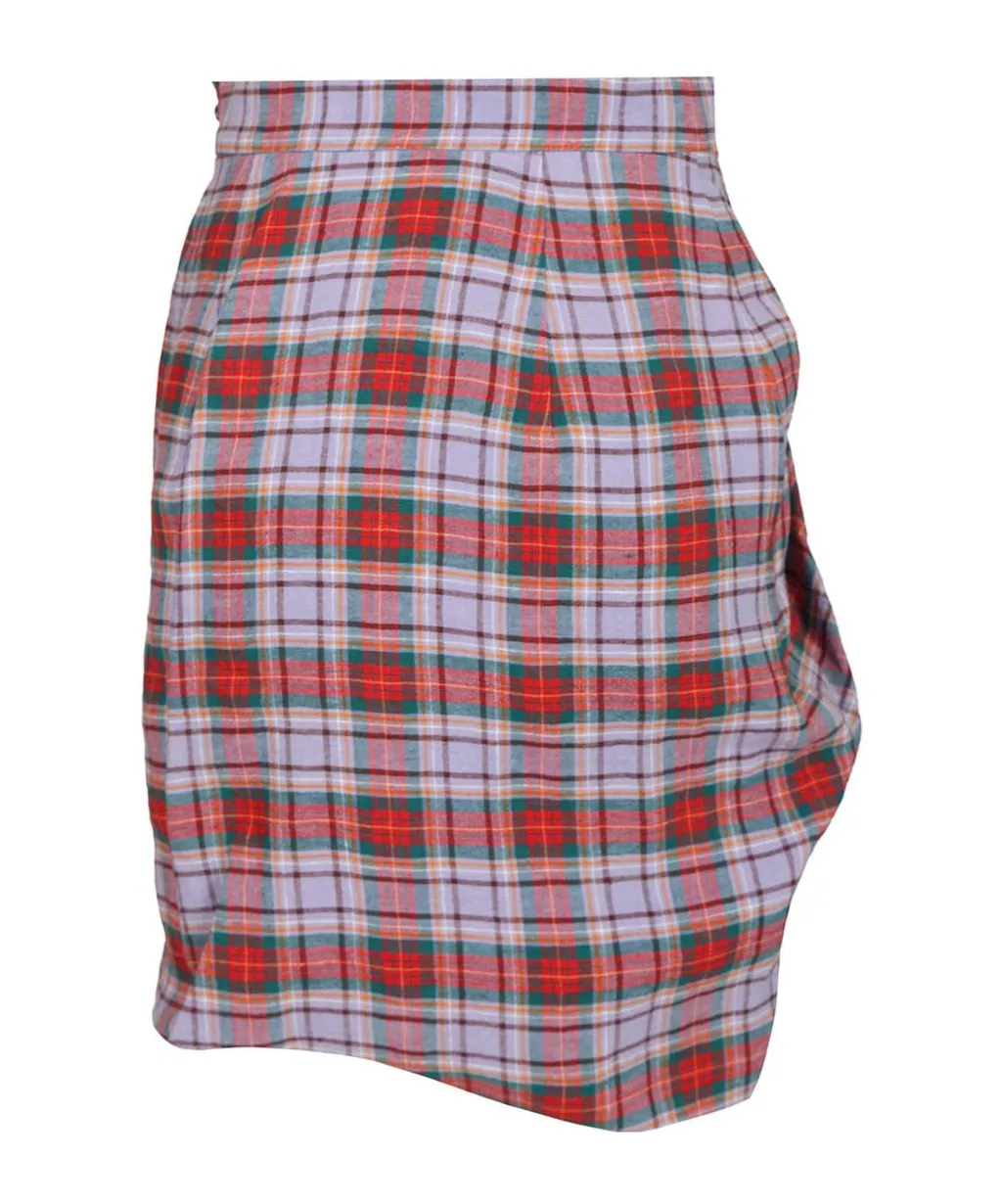 Vivienne Westwood Ruched Check Patterned Skirt