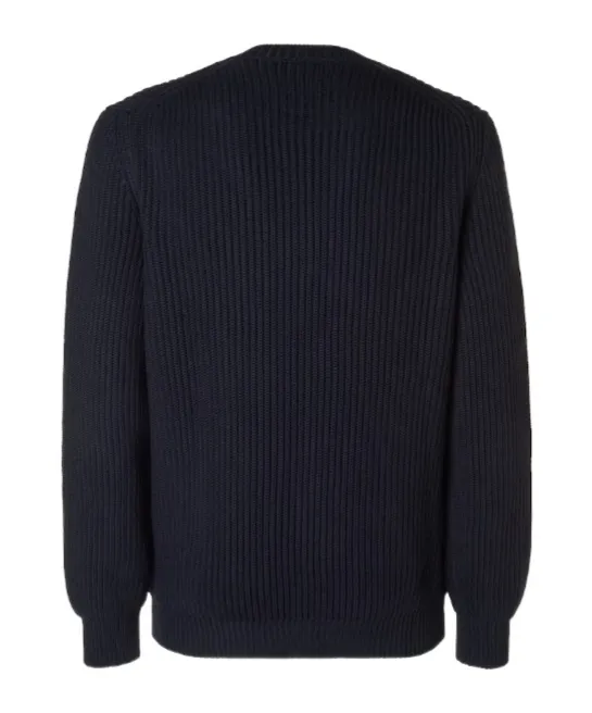 Embroidered-Logo Long-Sleeved Sweater