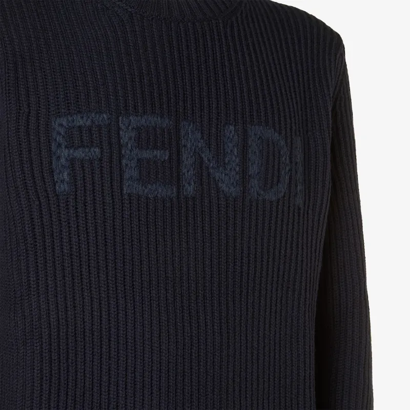 Embroidered-Logo Long-Sleeved Sweater