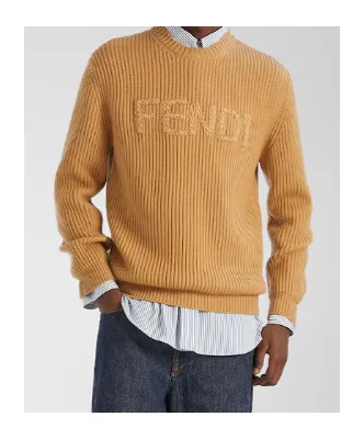 Fendi Logo Lettering Crewneck Jumper
