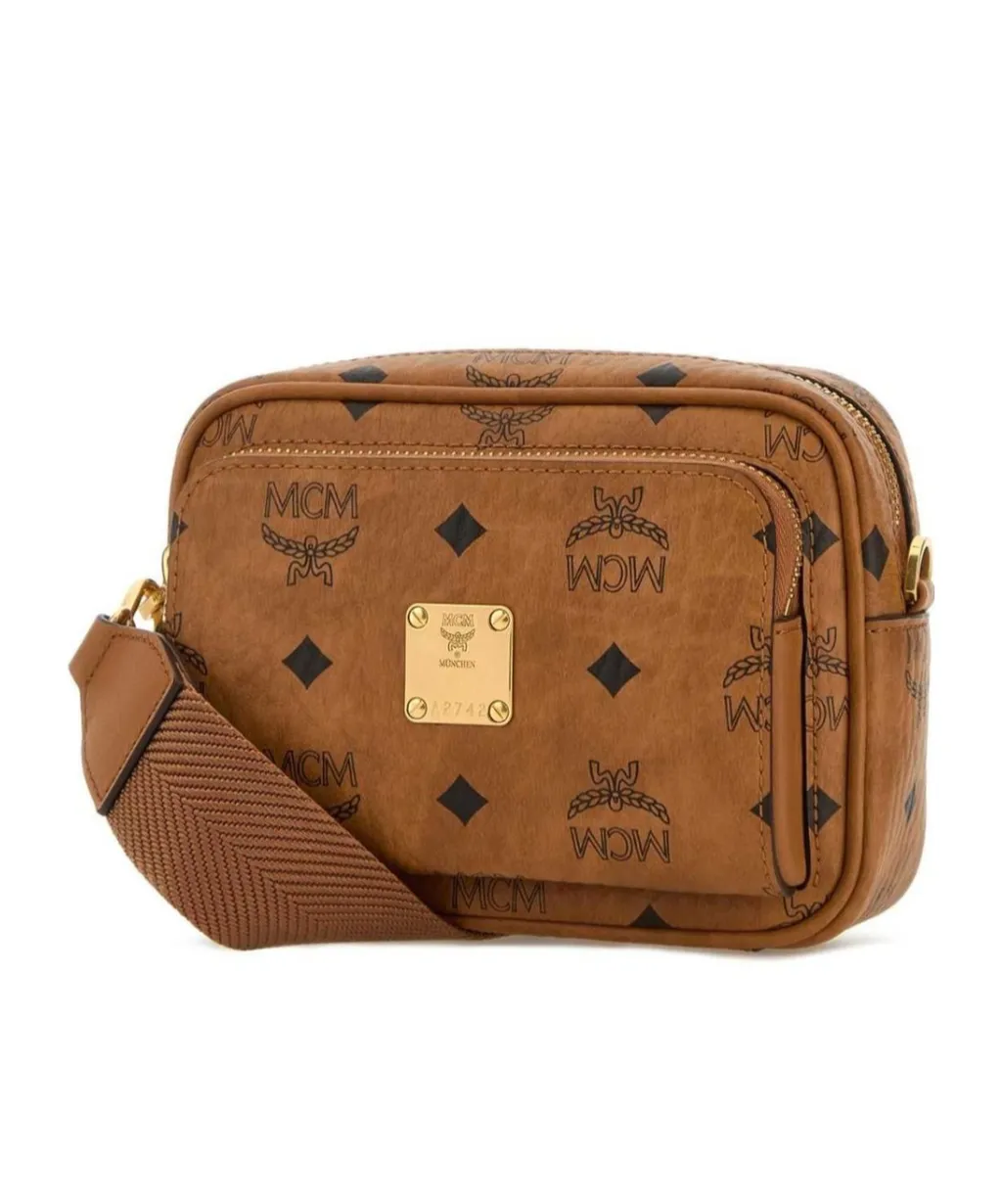 Mcm Aren Printed Zipped Crossbody Bag