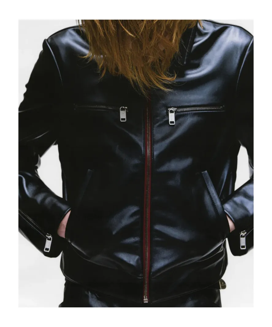 Enfants Riches DÉPrimÉS Zip-Up Leather Biker Jacket