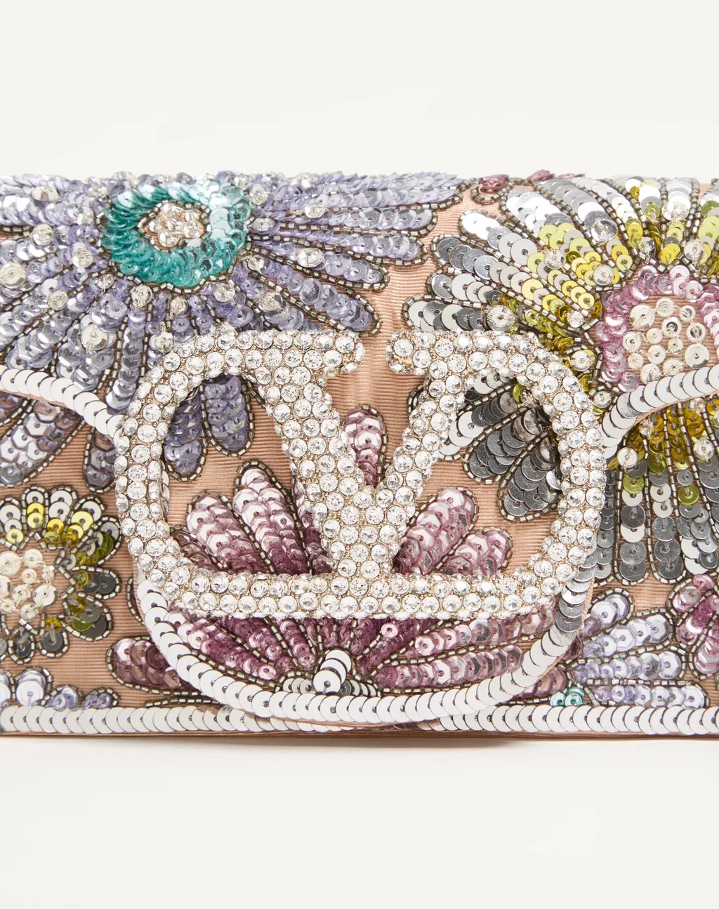 Valentino Garavani Locò Small Embroidered Shoulder Bag With Jewel Logo