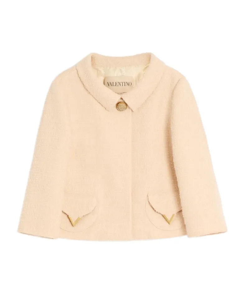 Valentino	Logo Plaque Button Embellished Jacket