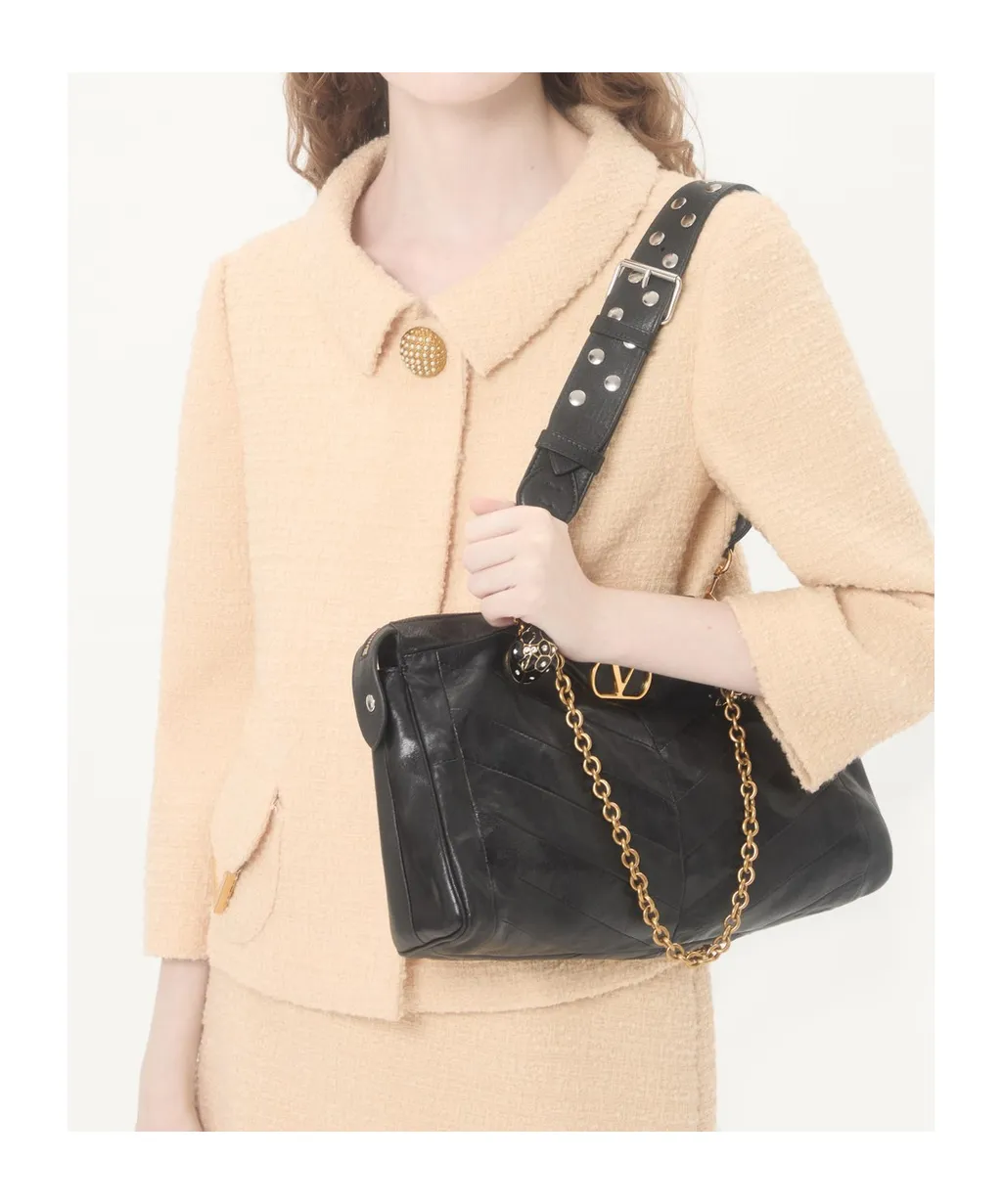Valentino	Logo Plaque Button Embellished Jacket