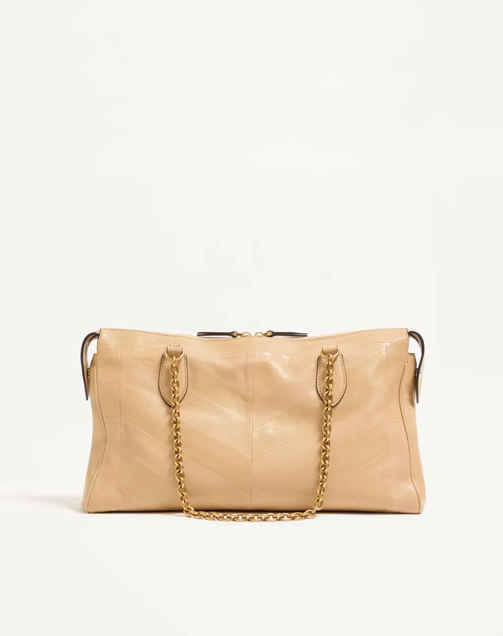 Valentino Panthea Chevron Patterned Zip-Up Shoulder Bag