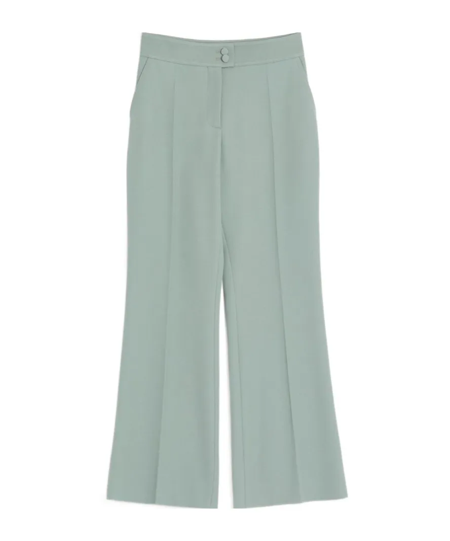 Light Diagonal Wool Trousers
